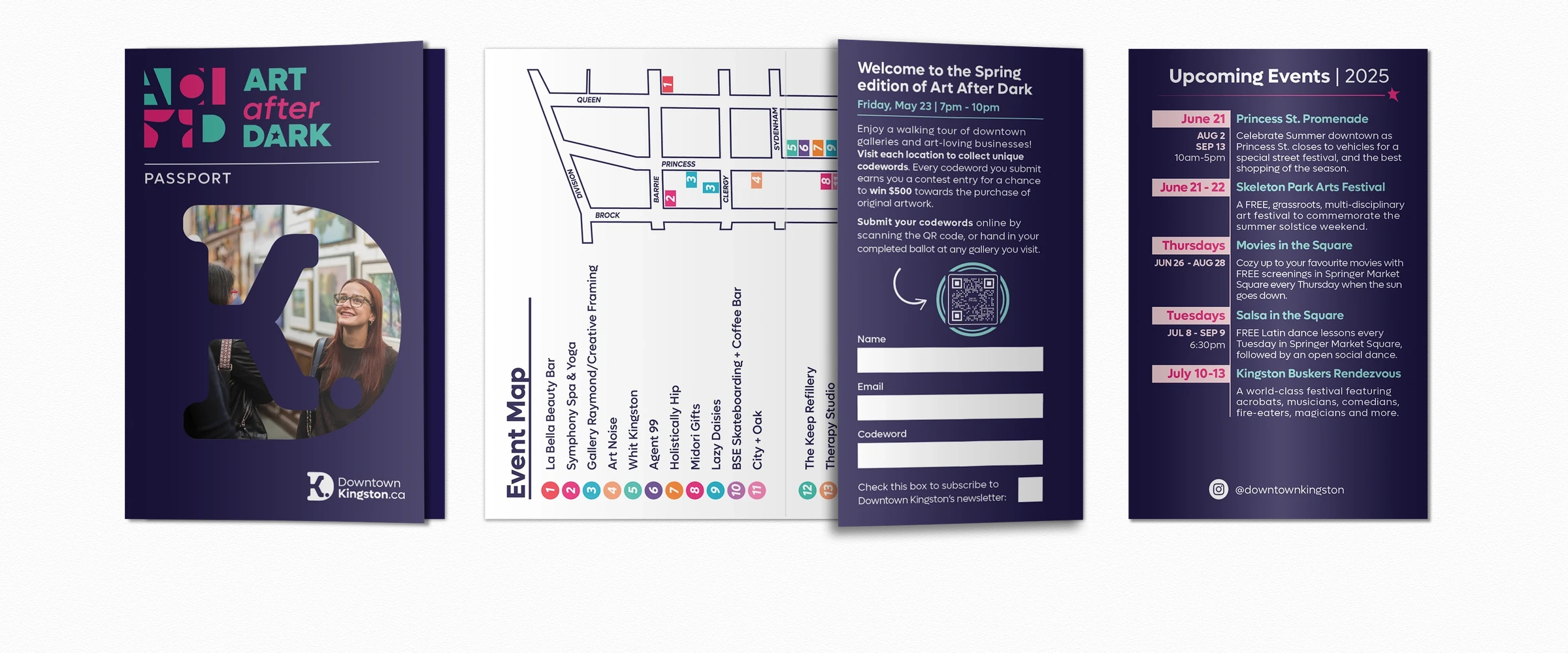 Folded Art After Dark event passport and map