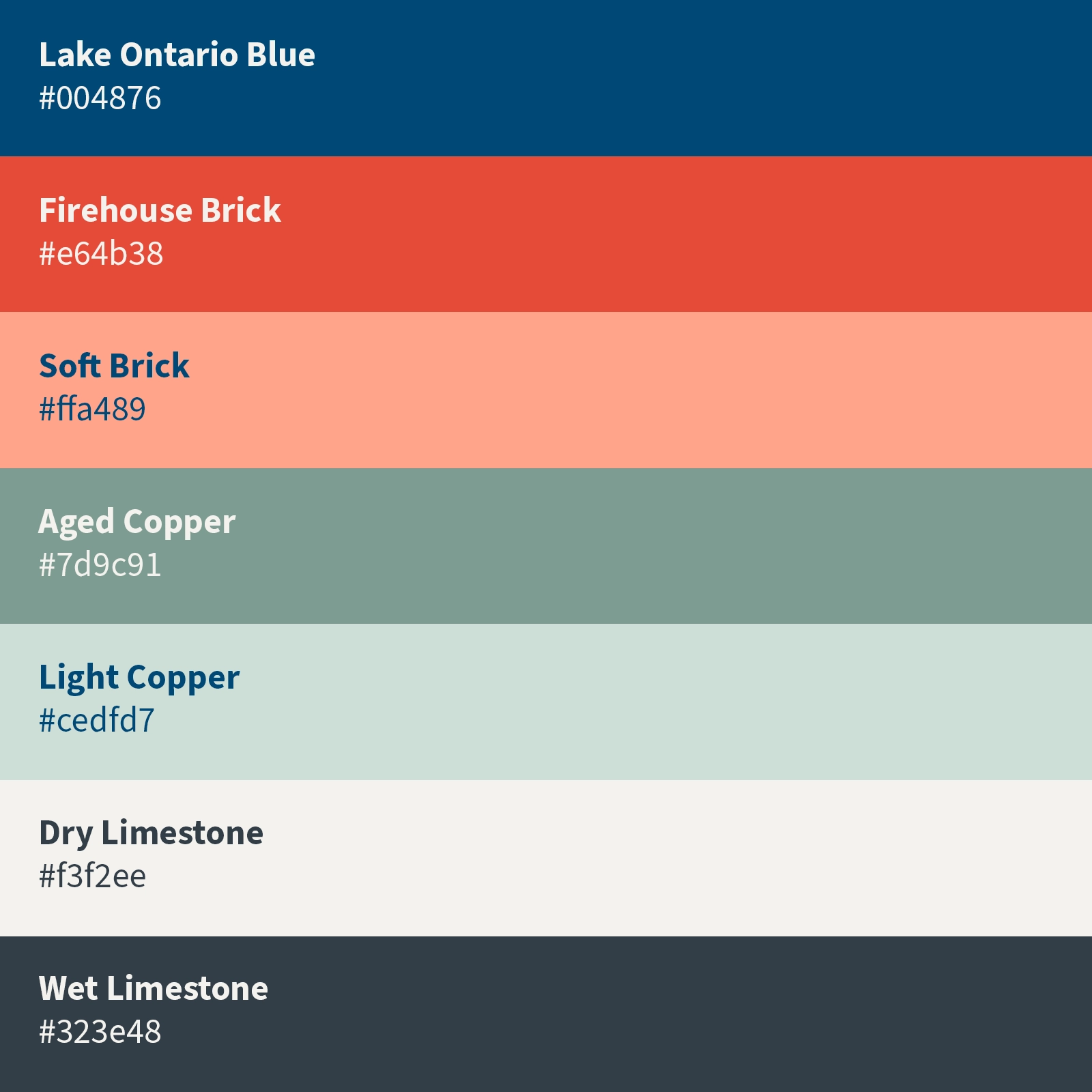 Blue, orange and limestone colour palette for the Integrated Plan