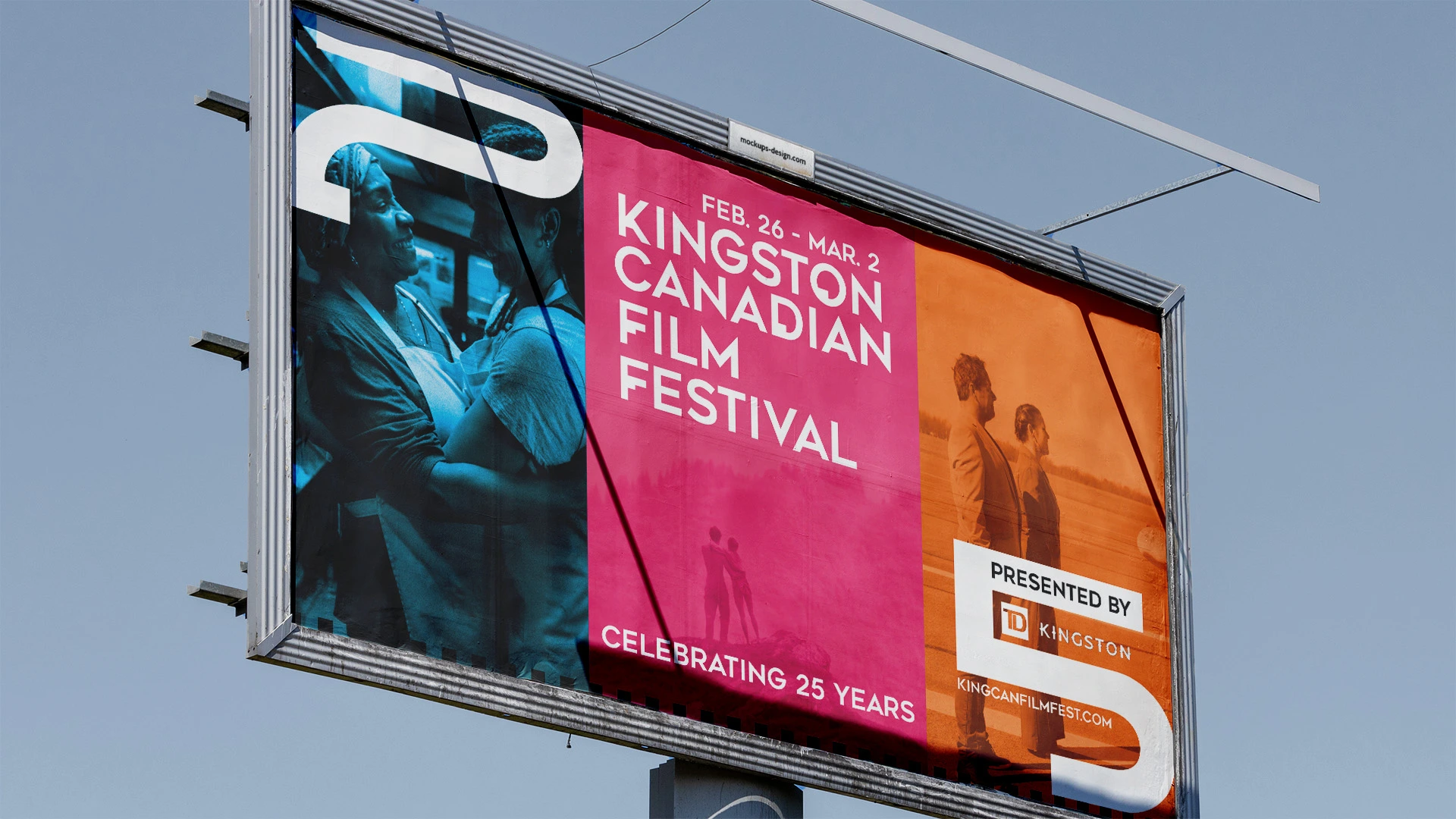 Kingston Canadian Film Festival campaign on a city billboard