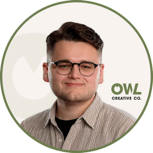 Portrait of Owen Denesuik, owner and designer at OWL Creative Company